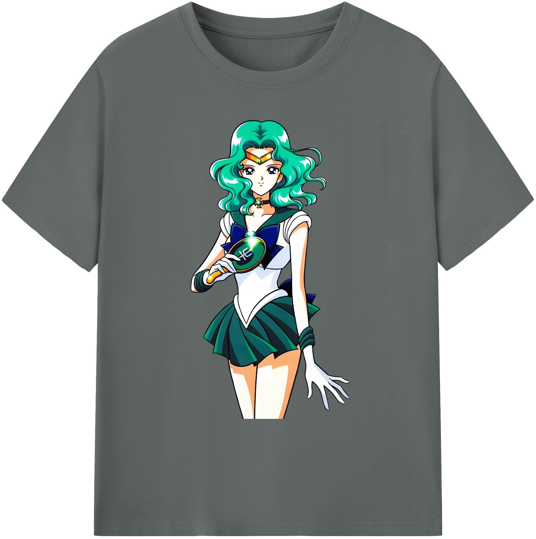 （画像用） 美少女戦士セーラームーン 海王 みちる（かいおう みちる） Sailor Moon Kaiou Michiru 綿100％ メンズ半袖Tシャツ｜肌触りやわらか＆通気性